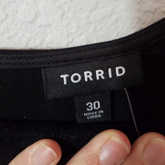 Torrid Black Pleated Ponte Twofer Midi Dress - Picture 3 of 6